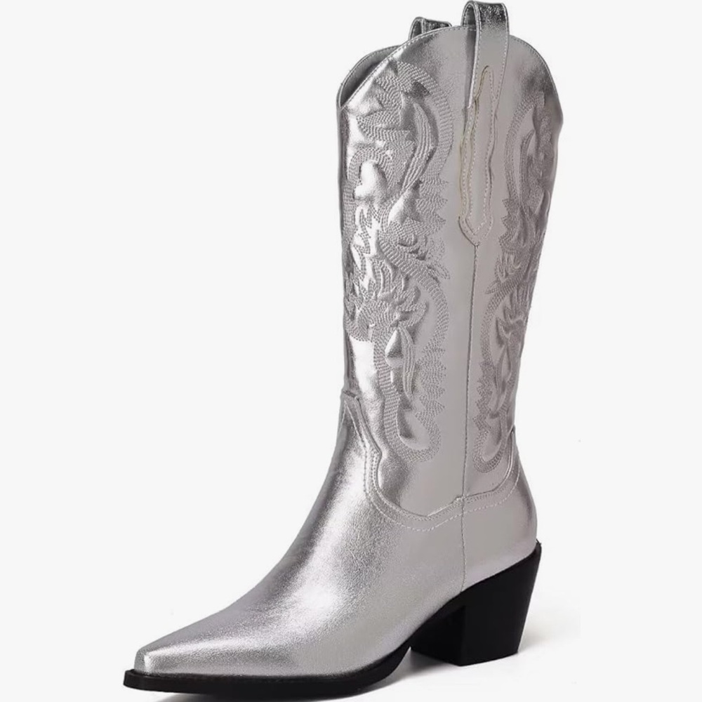 Amazon silver cowboy boots